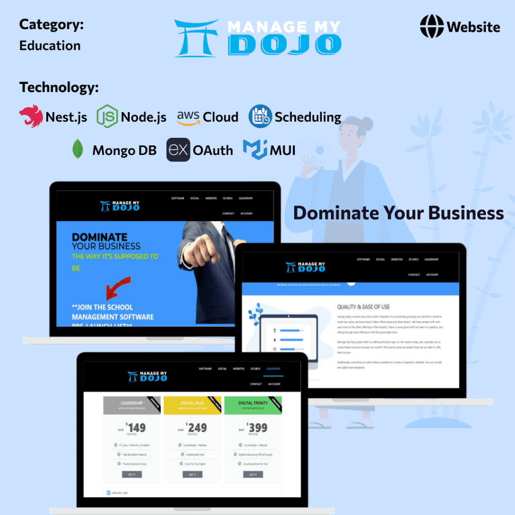 Manage My Dojo case study preview