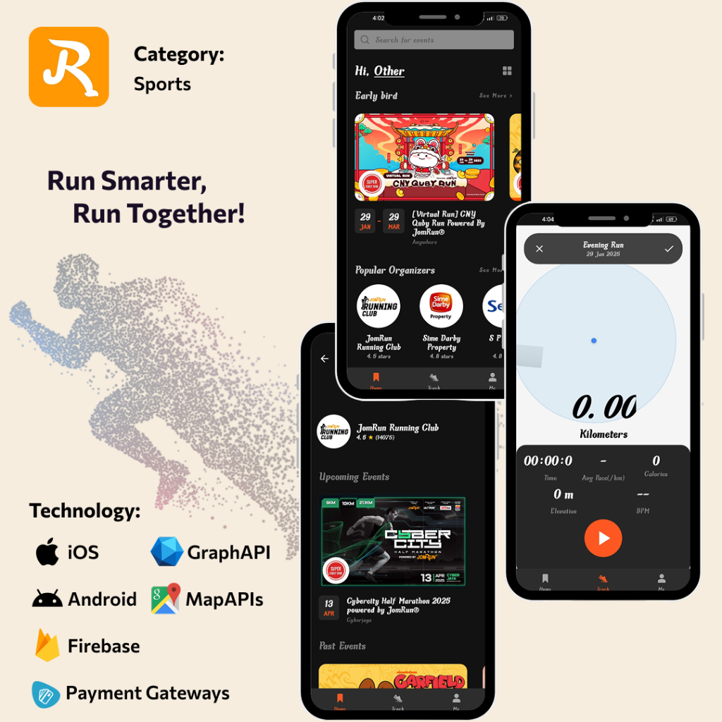 JomRun – Let's Run product interface