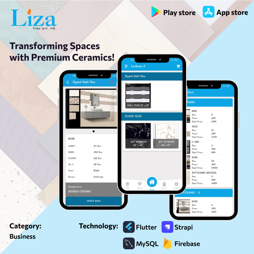 Liza Ceramic Tiles product interface