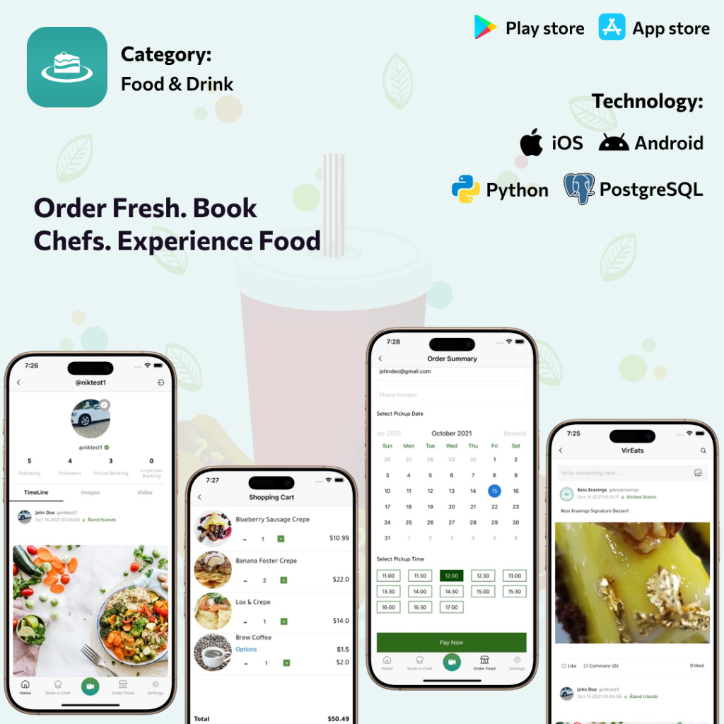 Vireats product interface